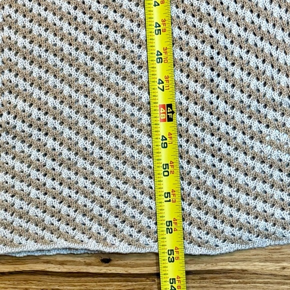 NWT House of Harlow 1960 Crochet Tan Cream Chevron Maxi Dress Size L - Picture 9 of 9